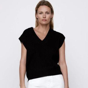Zara Black V-Neck Sweater